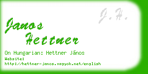 janos hettner business card